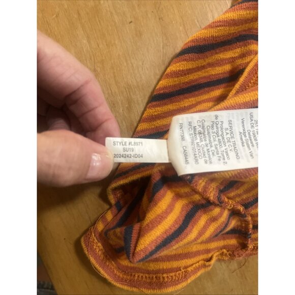 Madewell Shirt Womens M Orange Striped Audio-Knot Front Tank Top Sleeveless - Picture 9 of 9